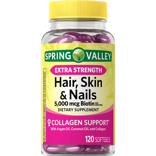 Spring Valley Hair; Skin & Nails Dietary Supplement Gel Capsules; 5; 000 Mcg; 120 Count EasyOptionXY LLC