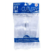 Jacent 48 Count Disposable Clear Plastic Cutlery Set, Forks Knives and Spoons EasyOptionXY LLC