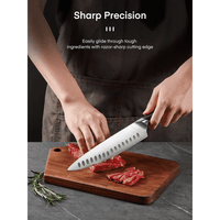 Knife Set, 8-Piece Premium Knife Block Set with High Carbon German Steel, 5 Knives, Sharpening Steel, Multi-Purpose Scissors, Block of Wood, Ergonomic ABS Handle EasyOptionXY LLC