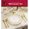 Gold Plastic Silverware Set - 120 Piece Gold Plastic Cutlery Set - Elegant Disposable Gold Utensils - 40 Gold Forks, 40 Soup Spoons and 40 Knives - For Thanksgiving,Weddings, Parties, and Catering EasyOptionXY LLC