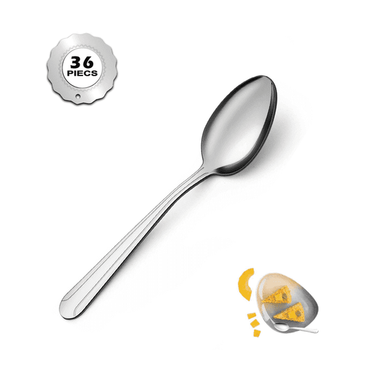 Bestdin 36 Pieces Spoons Silverware, 6.2" Pattern Design Stainless Steel Teaspoons Set, Coffee Spoons, Small Spoons, Mirror Polished, Dishwasher Safe, Silver Spoons For Home, Restaurant EasyOptionXY LLC