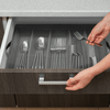 Sorbus Flatware Storage Case with Clear Lid, Great Fabric Container Box Chest for Organizing Utensils, Silverware, Flatware, Large Capacity, Gray EasyOptionXY LLC