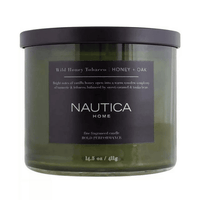 Nautica 14.5oz Soy Wax Blend 3 Wick Candle - Wild Honey Tobacco Honey & Oak EasyOptionXY LLC