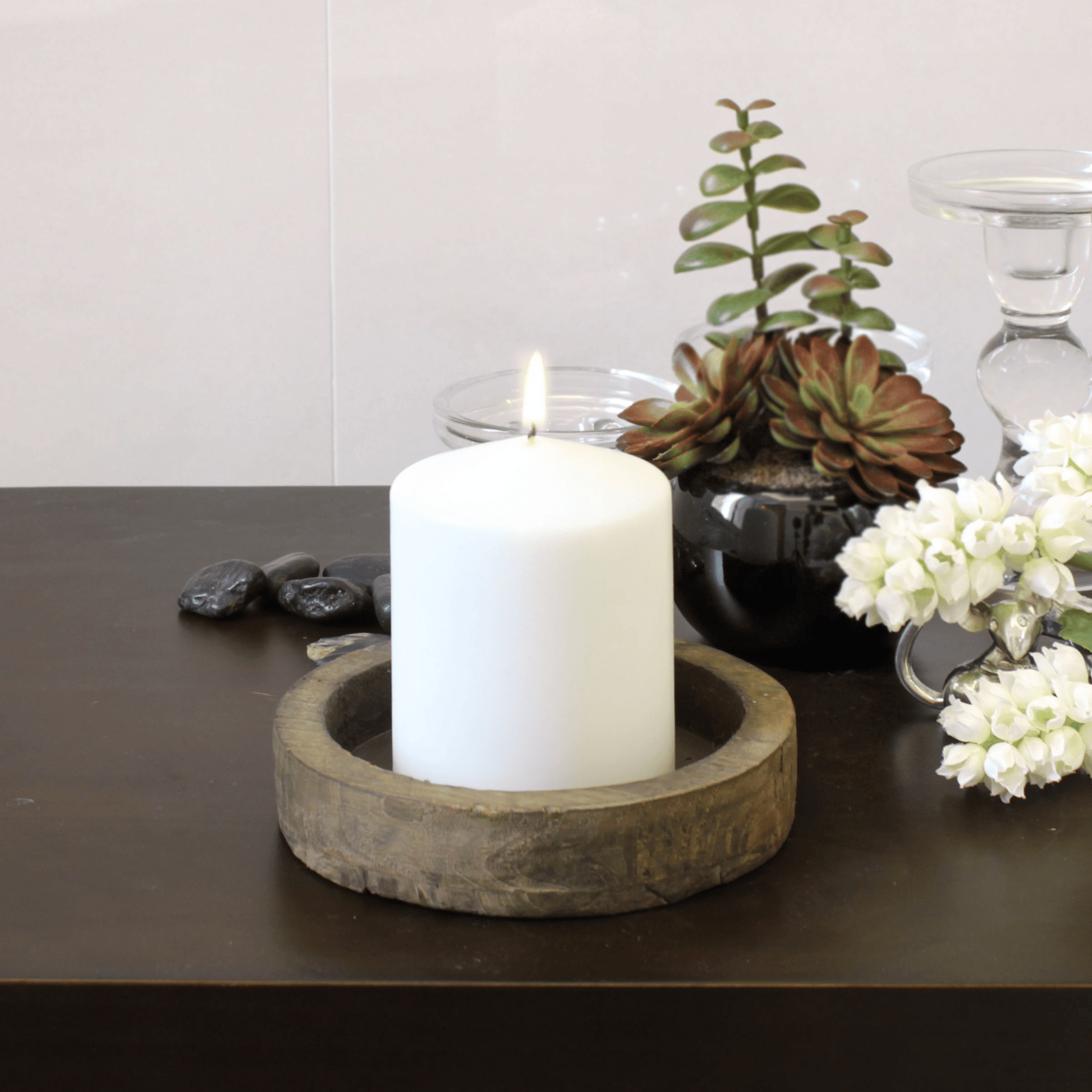 Stonebriar 3 x 4 Unscented White Pillar Candles, Set of 6 EasyOptionXY LLC