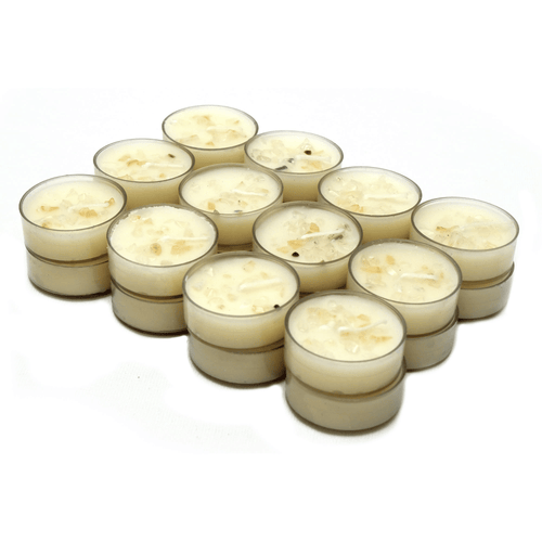 Veedint TeaLight Candles, Heavily Scented, White Sage Tea Light Candles, Crystal Infused, Citrine and Clear Quartz Crystal, Pack of 24 EasyOptionXY LLC