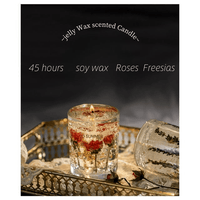 MEHOOM Crystal Cup Dried Flower Jelly Candle, Rose & Freesia Scent, 13 oz, Soy Wax Fragrance, Mother's Day Gift EasyOptionXY LLC