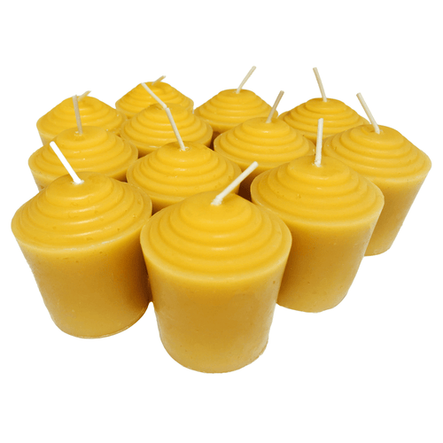 BeeTheLight Beeswax Votive Candles - 12 Pack, Over 120 Hours - 100% Pure Bees Wax - Unscented - All Natural Light Honey Scent EasyOptionXY LLC