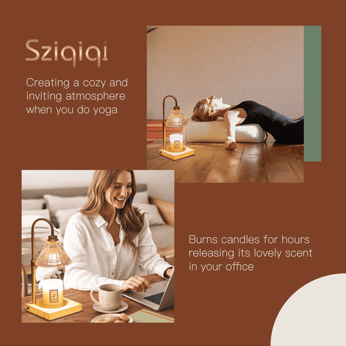 Sziqiqi Candle Warmer Lamp with 2 Bulbs Compatible with Large Jar Candle Metal Candle Warmer Dimmable Candle Melter for Scented Candles Top-Down Candle Melting(Gold) EasyOptionXY LLC