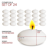 3" Floating Candles (24 Pack) White, Unscented Disc, for Centerpiece by Stock Your Home EasyOptionXY LLC