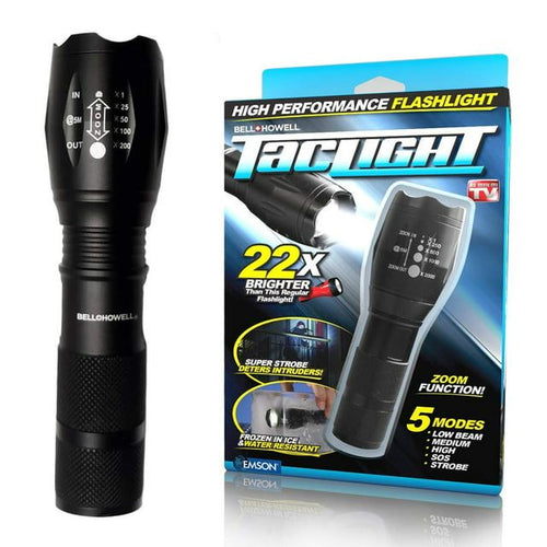 Taclight Tac Flashlight with 5 Modes Zoom 40X Brighter High Lumens Weather Proof Flashlight As Seen on TV EasyOptionXY LLC
