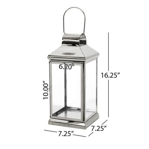 Hobbs Stainless Steel 16" Lantern, Silver EasyOptionXY LLC