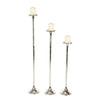 DecMode 3 Candle Silver Aluminum Tall Candle Holder, Set of 3 EasyOptionXY LLC