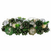 Northlight 13" Green Pinecone and Silver Glitter Ornaments Christmas Tealight Candle Holder EasyOptionXY LLC