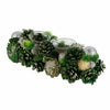 Northlight 13" Green Pinecone and Silver Glitter Ornaments Christmas Tealight Candle Holder EasyOptionXY LLC