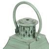 Noble House Montville Mango Wood Handcrafted Decorative Lantern, White and Green Patina EasyOptionXY LLC