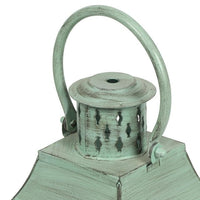 Noble House Montville Mango Wood Handcrafted Decorative Lantern, White and Green Patina EasyOptionXY LLC