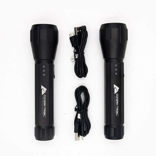 2 Pack Ozark Trail Led Flashlight,500 Lumens, Lithum-Ion Battery EasyOptionXY LLC