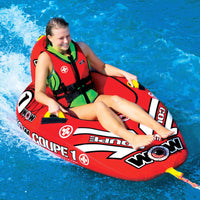 WOW Sports 1 Person Coupe Cockpit Towable Water Tube and Lounge Chair (15-1020) Jupiter Gear