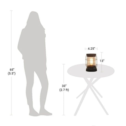 Better Homes & Gardens Modern Bronze Metal & Glass Edison Lantern 9"H, LED Bulb Included EasyOptionXY LLC