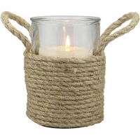 Tall Rope Wrapped Pillar Holder with Rope Handles EasyOptionXY LLC
