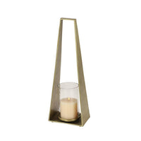 Decmode 8 in x 24 in Large Gold Candle Holder With Hurricane Glass EasyOptionXY LLC