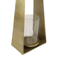 Decmode 8 in x 24 in Large Gold Candle Holder With Hurricane Glass EasyOptionXY LLC