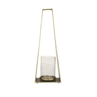 Decmode 8 in x 24 in Large Gold Candle Holder With Hurricane Glass EasyOptionXY LLC