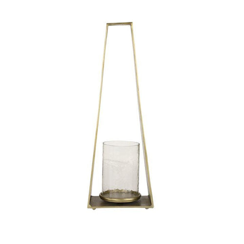 Decmode 8 in x 24 in Large Gold Candle Holder With Hurricane Glass EasyOptionXY LLC