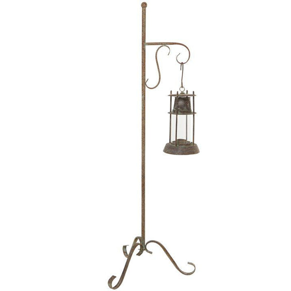 DecMode 16"W, 54"H Metal Rustic Lantern, Rust, 1-Piece EasyOptionXY LLC