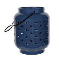 Stratton Home Decor Farmhouse Blue Star Cutout Metal Lantern EasyOptionXY LLC