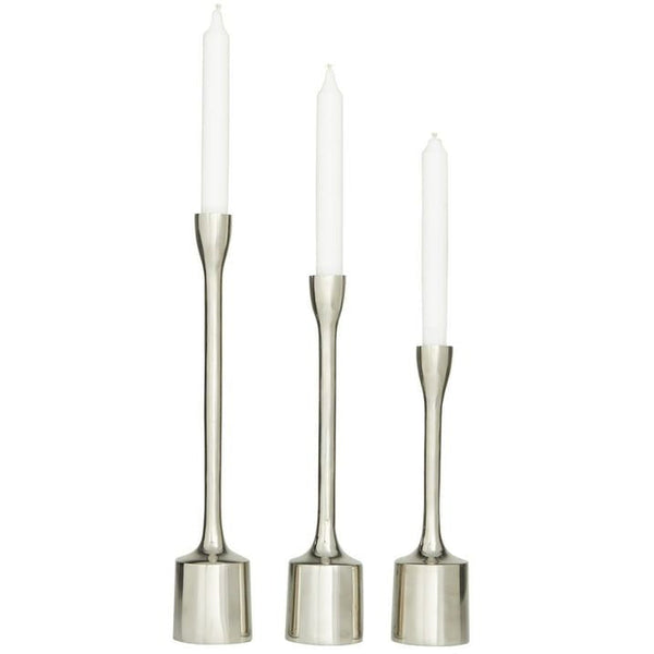 CosmoLiving by Cosmopolitan 3 Candle Silver Aluminum Tapered Candle Holder, Set of 3 EasyOptionXY LLC
