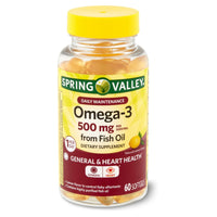 Spring Valley Omega-3 Fish Oil? Softgels; 500 mg; 60 Count EasyOptionXY LLC