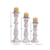 DecMode 3 Candle White Mango Wood Candle Holder, Set of 3 EasyOptionXY LLC