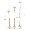 DecMode 3 Candle Gold Aluminum Abstract Tall Floor Textured Metallic Candle Holder with Stick Inspired Design, Set of 3 EasyOptionXY LLC