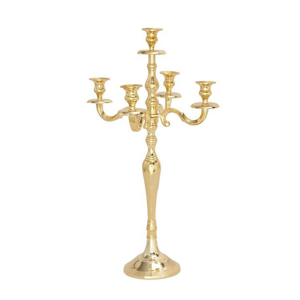 DecMode 5 Holder Gold Aluminum Candelabra EasyOptionXY LLC