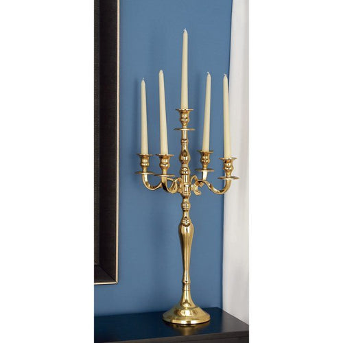 DecMode 5 Holder Gold Aluminum Candelabra EasyOptionXY LLC