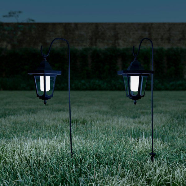 Hanging Solar Coach Lights- 26'' Outdoor Lighting with Hanging Hooks for Garden, Path, Landscape, Patio, Driveway, Walkway- Set of 2 by Pure Garden EasyOptionXY LLC