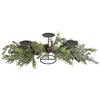 Northlight 26" Triple Candle Holder with Frosted Foliage and Pine Cones Christmas Decor EasyOptionXY LLC