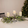 Northlight 26" Triple Candle Holder with Frosted Foliage and Pine Cones Christmas Decor EasyOptionXY LLC