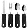 VirgilSon Extra Wide Handles Easy Grip Cutlery Set, Chunky Handles, Corfort Grips Disability Ideal Dining aid for Elderly Disabled Arthritis Parkinson's Disease Tremors Sufferers (4PCS Black) EasyOptionXY LLC
