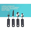 VirgilSon Extra Wide Handles Easy Grip Cutlery Set, Chunky Handles, Corfort Grips Disability Ideal Dining aid for Elderly Disabled Arthritis Parkinson's Disease Tremors Sufferers (4PCS Black) EasyOptionXY LLC