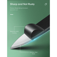 Knife Set 6 Piece, Black Chef Knives with Sharp Blades Nonstick Coating Easy Grip Handle EasyOptionXY LLC