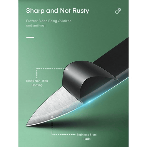 Knife Set 6 Piece, Black Chef Knives with Sharp Blades Nonstick Coating Easy Grip Handle EasyOptionXY LLC