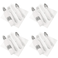 BESTONZON 8 Sets Party Cutlery Set Disposable Forks Spoon Napkin Flatware Serving Kit EasyOptionXY LLC