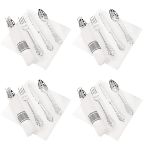 BESTONZON 8 Sets Party Cutlery Set Disposable Forks Spoon Napkin Flatware Serving Kit EasyOptionXY LLC