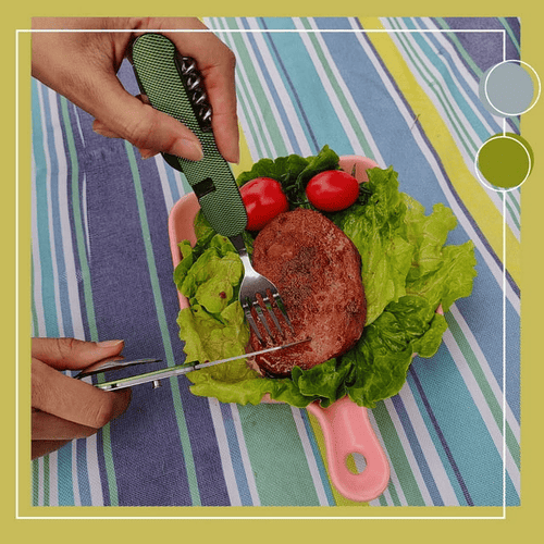 2Pcs Camping Utensils Cutlery Set Travel Utensil Foldable Silverware Knife Fork Spoon Bottle Opener Flatware Tableware EasyOptionXY LLC