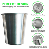 Dacha Mia - Stainless Steel Kids Utensils - Eco Friendly Toddler Flatware - 10 oz Cup for Kids with 1 PC spoon & 1 PC Fork - BPA Free - Reusable - lunch box Accessories EasyOptionXY LLC