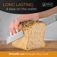 Orblue Serrated Bread Knife, Stainless Steel Bread Cutter (8-inch Blade with 5-inch Handle) EasyOptionXY LLC