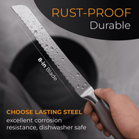 Orblue Serrated Bread Knife, Stainless Steel Bread Cutter (8-inch Blade with 5-inch Handle) EasyOptionXY LLC