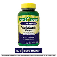 Spring Valley Extra Strength Melatonin Tablets Dietary Supplement; 10 mg; 120 Count EasyOptionXY LLC